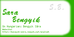 sara bengyik business card
